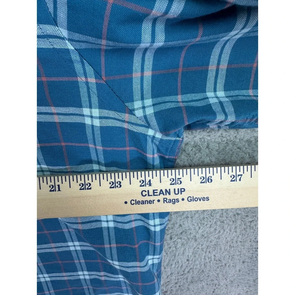Izod Saltwater Shirt Men's Large Plaid Newport Oxford Stretch Relaxed Stretch